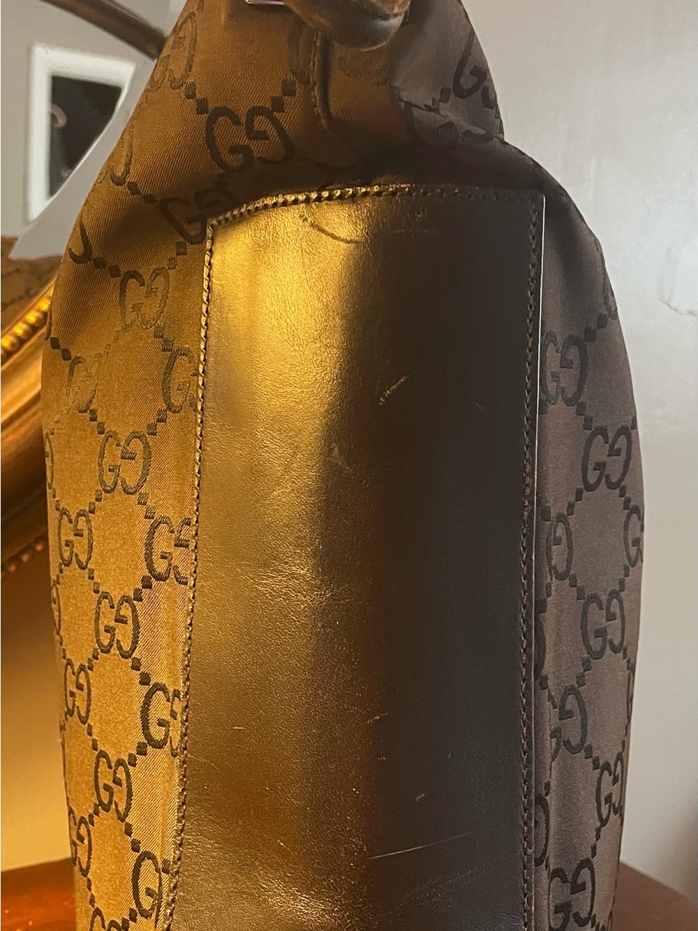 Gucci Brown GG Monogram Hobo Shoulder Bag - Picture 5 of 10